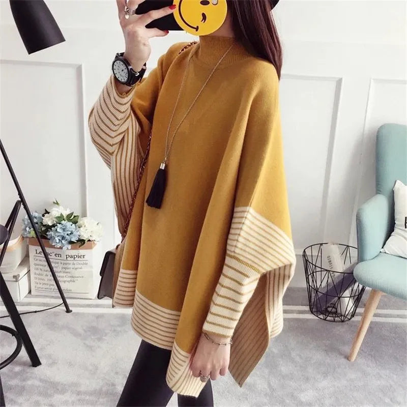 2023 Women Pullover Female Sweater Fashion Autumn Winter Shawl Warm Casual Loose Knitted Tops