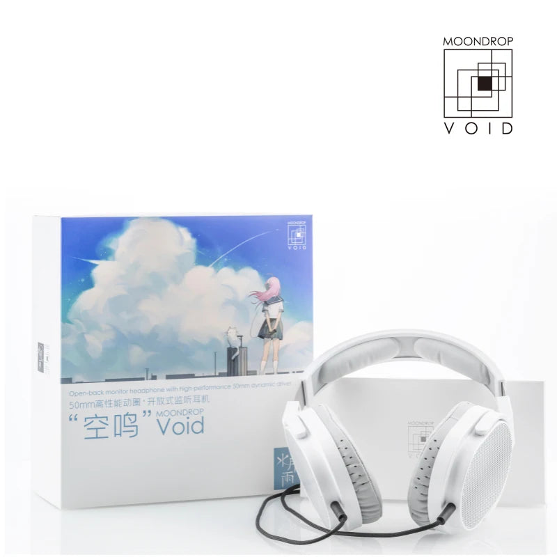 MoonDrop VOID Headphone 50mm High-Performance Dynamic Driver Open-Back Monitor Headset 3.5mm Single-ended Plug