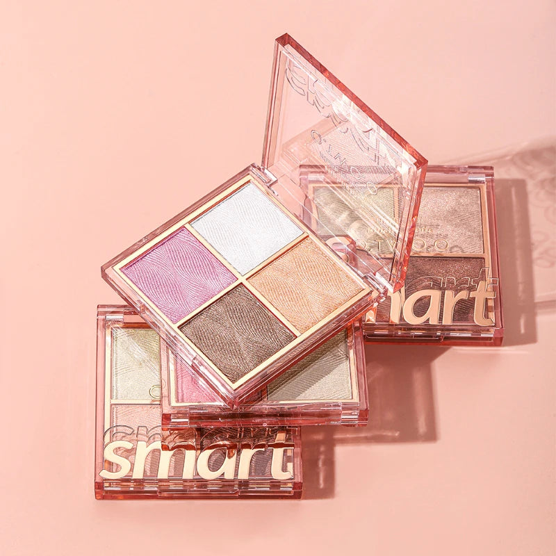 Four Color Highlight Powder Blusher Plate Pearl Fine Flash Shadow Powder Blusher Hghlight Integrated Facelift Plate