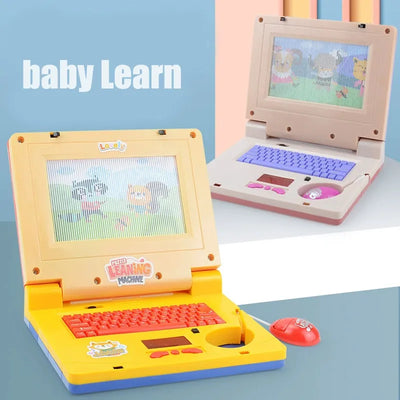 Children's Multifunctional Bilingual Learning Machine Early Educational Toy Montessori Laptop Computer Toys Gift for Children