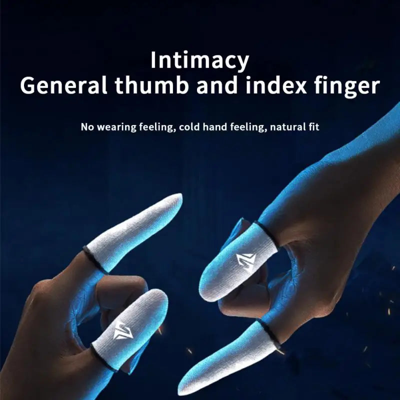 New Ultra-thin Gaming Finger Cover Portable 24 Needle Woven Anti Sweat Finger Cover Non Slip Glass Silver Fiber Fingertip Sleeve