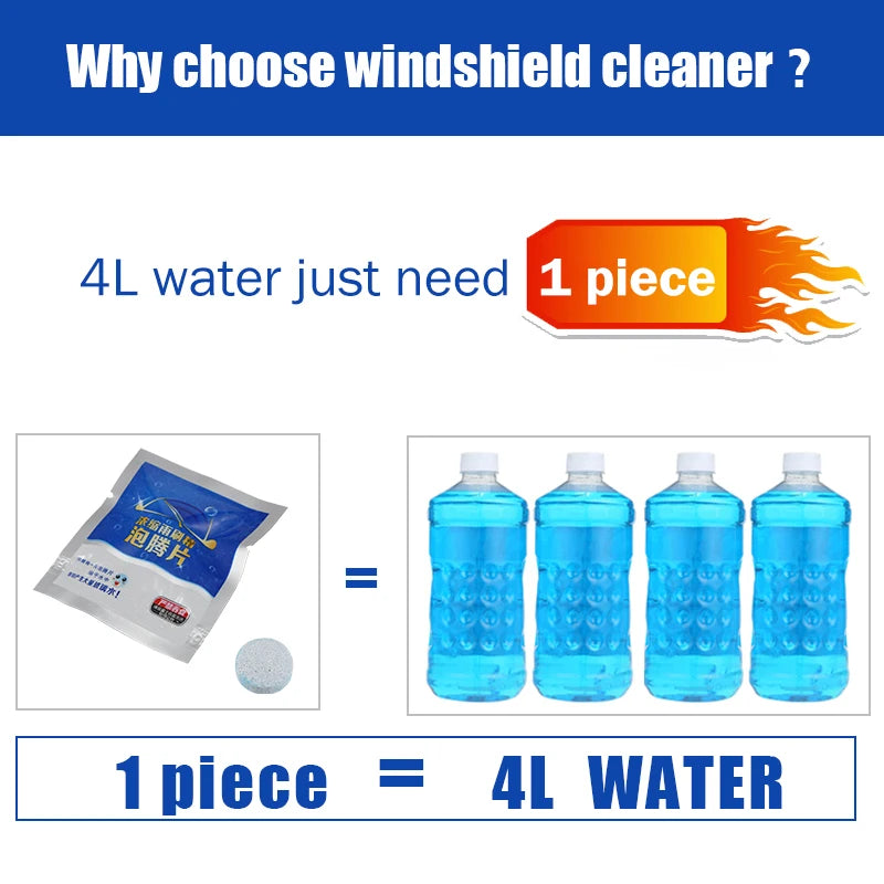 Car Glass Water 2Pcs Windscreen Cleaning Agent Pills Amazing Windshield Cleaner Effervescent Tablets Car Wiper blade accessories