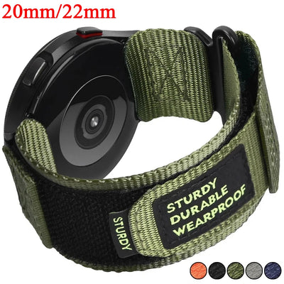 20 22mm for Samsung Galaxy Watch6 Classic 43mm 47mm/Watch 5 Pro 45mm/Watch6 5 4 40 44mm/Watch 4 Classic 42 46mm Nylon Loop Strap