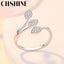 CHSHINE 925 Sterling Silver Leaf AAAAA Zircon Ring For Ladies Dinner Party Fashion Jewelry