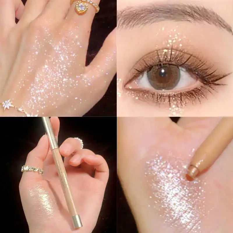 Glitter Eyeshadow Pen Pearlescent Matte Diamond Eyeliner Pen Waterproof Highlight Brighten Silkworm Makeup Pencil Shiny Eyelids