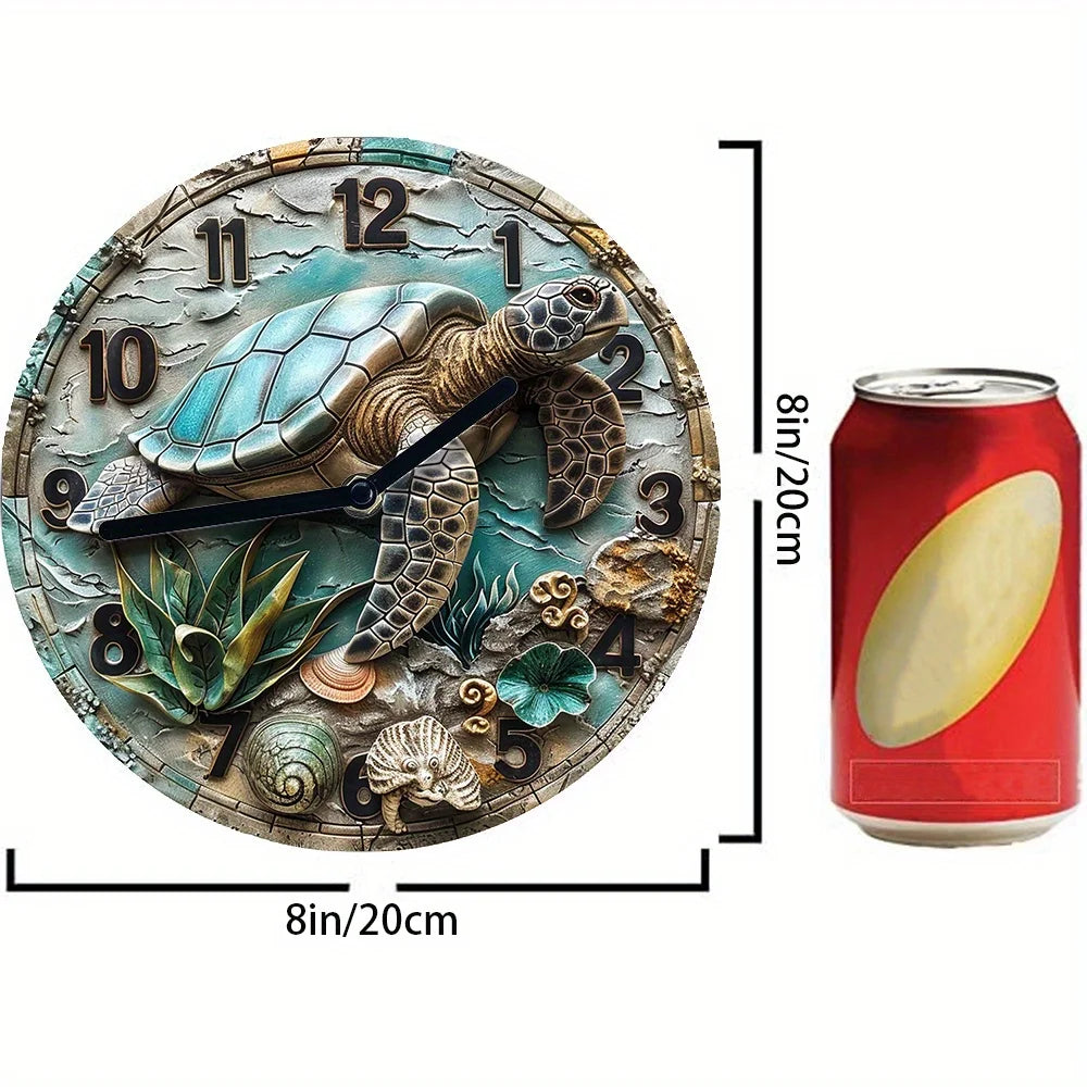 Aluminum Wall Clock With Turtle Design-Perfect For Summer Bedroom&Vacation Decor decoratie woonkamer voor de muur modern design