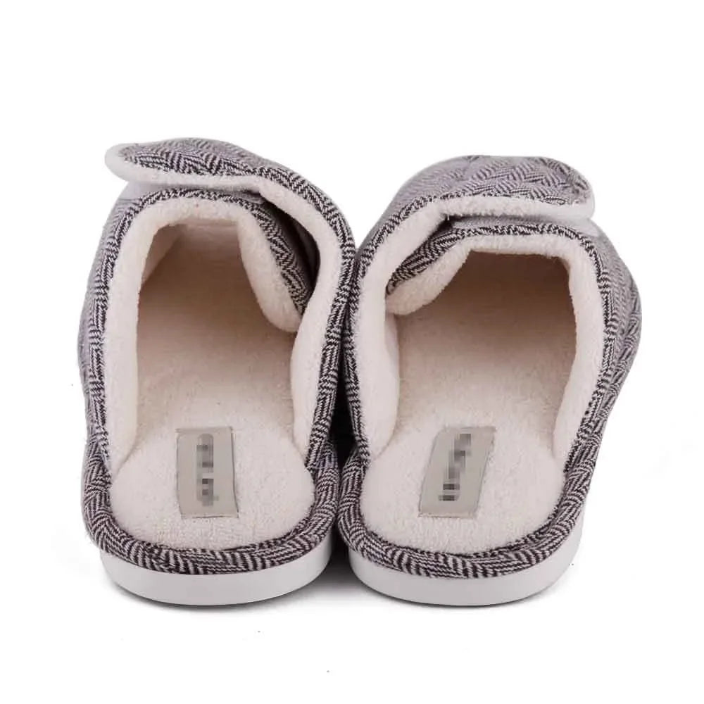 Mens Womens Slippers Indoor Warm Faux Fur Lining Non-Slip Open Toe Slippers Soft Comfortable Adjustable Open Slippers