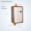 3800W Electric Water Heater Instantaneous Hot Shower Flow Fast Heating Kitchen Bathroom Stainless Steel Tankless Water Heater