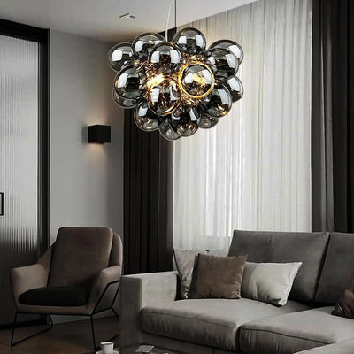 Postmodern Smoke Grey Bubble Chandelier Hotel Living Room Decorative Lamp Dining Room Industrial Glass Pendant Chandelier G9