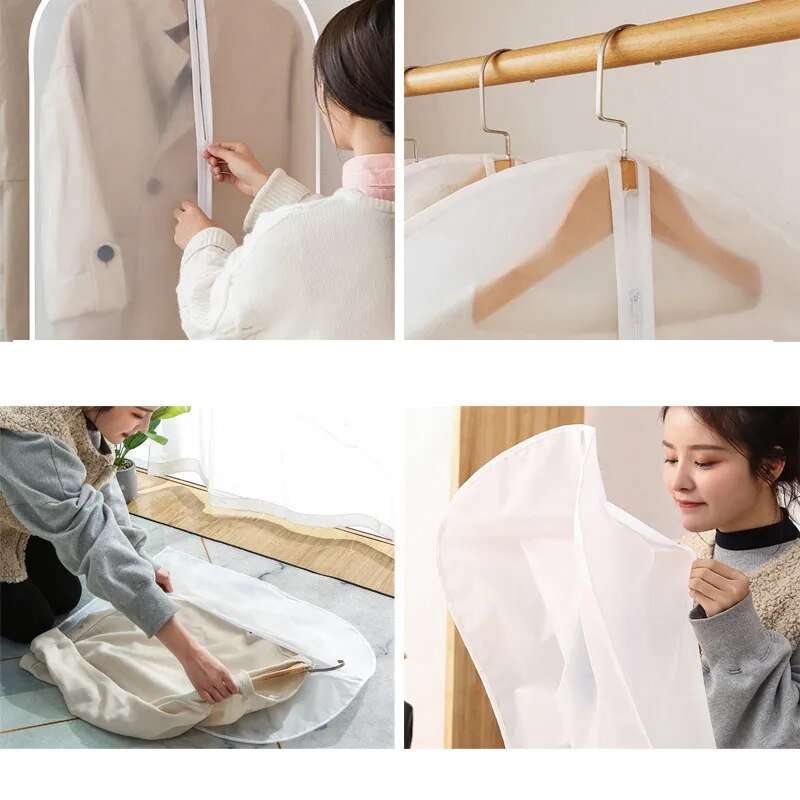 Clothes Hanging Dust cover wedding Dress Cover Suit Coat Storage Bag Garment bags Organizer Wardrobe Hanging Clothing Organizers