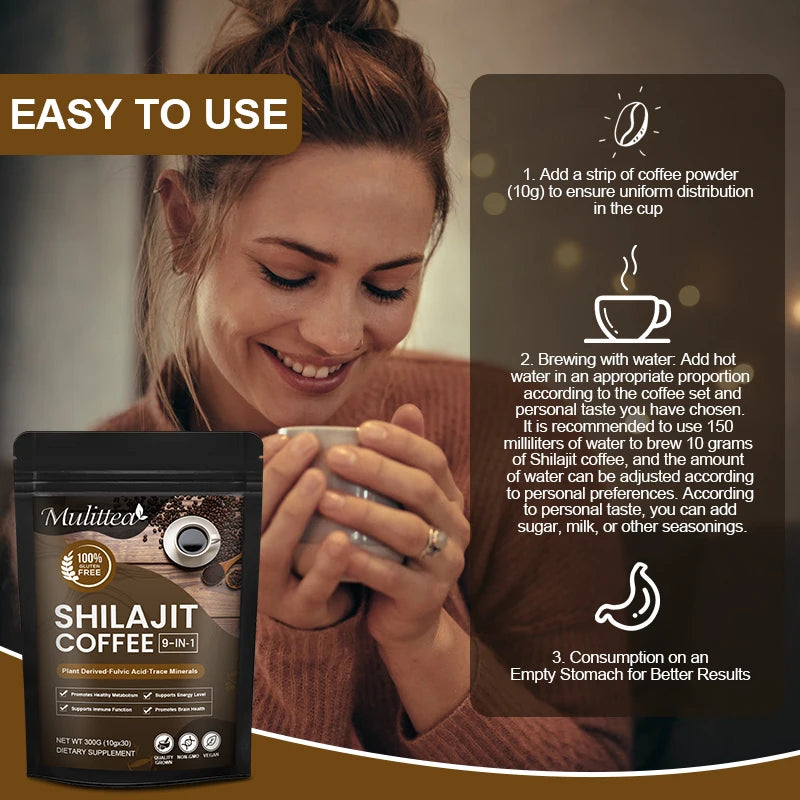 Mulittea Pure Himalayan Organic Shilajit Resin Contains 85+ trace Minerals and Futretinoin For Focus and Energy Immunity