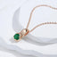 Kinel Hot Round Emerald Pendant Necklace Women 585 Rose Gold Color Natural Zircon Accessories High Quality Daily Fine Jewelry