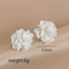 New Big White Flowers Stud Earrings for Women Personality Fashion Unique Design Brincos Wedding Jewelry Wholesale Birthday Gift