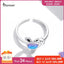 Bamoer Fashion Moonstone Series Open Ring for Women 925 Sterling Silver Animal Cat Unicorn Rabbit Fox Anillos Fine Jewelry Gifts