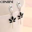 CHSHINE 925 Sterling Silver Maple Leaves Water Drop Earrings for Women's Wedding Banquet Charm Gift Jewelry