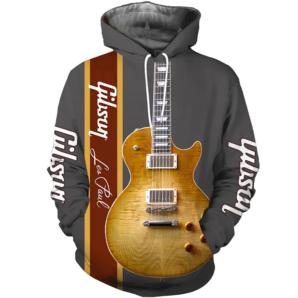 Guitar Printed Hoodie 3D Print Fashion Daily Sweatshirt Musical Instrument Hip Hop Hoodies Men Women Sweatshirt