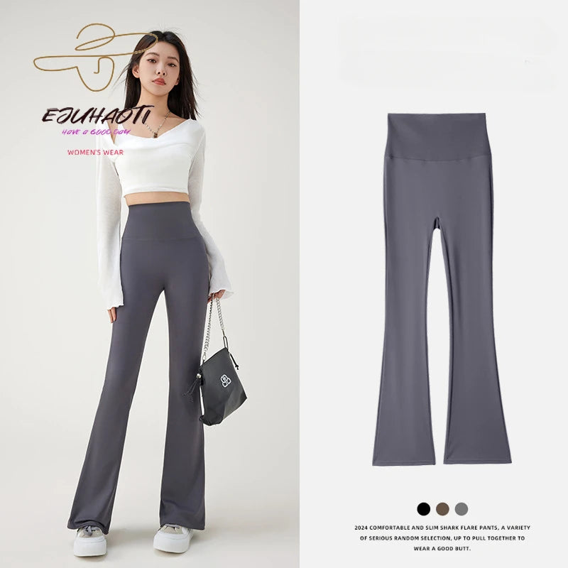 Women Micro Flared Pants Spring Summer New in Black Sexy High Waist Slim Fitting Legging Korean Casual Trousers Women's Pants