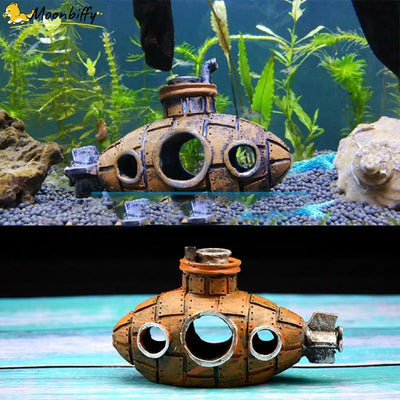 Resin Submarine Ornaments Hollow Fish Shrimp Shelter Cave Landscaping Accessories For Fish Tank Aquarium Decoration Background