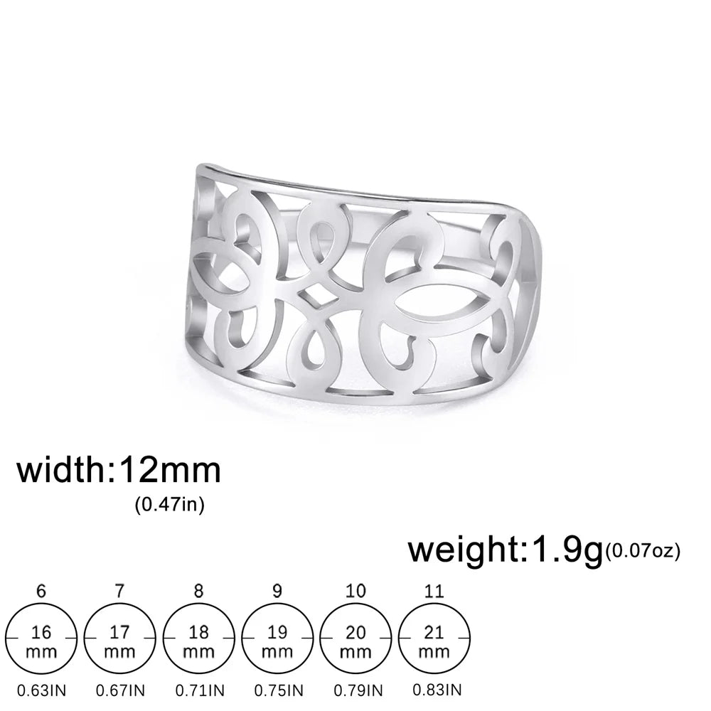 My Shape Celtic Knot Finger Rings Stainless Steel Aesthetic Geometric Rings