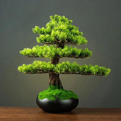 Home Decoration Potted DIY False Tree Bonsai Living Room Chinese Style Hotel Porch Landscape Decoration Green Plant Decoration