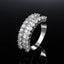 Luxury Silver Color Round Cubic Zirconia Wedding Rings Fashion Geometry Crystal Ring for Women Engagement Party Jewelry Gifts