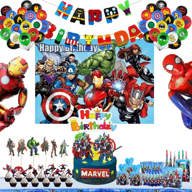 The Super Hero Marvel Birthday Party Decorations Paper Tableware Banner