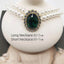 Classic Green Rhinestone Pearl Necklace Earrings For Women Lady Vintage Luxury Jewelry Wedding Party Pendant Collar Chokers