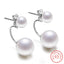 Genuine 925 Sterling Silver Woman's New Jewelry Fashion U Shape Pearl Stud Earrings XY0263