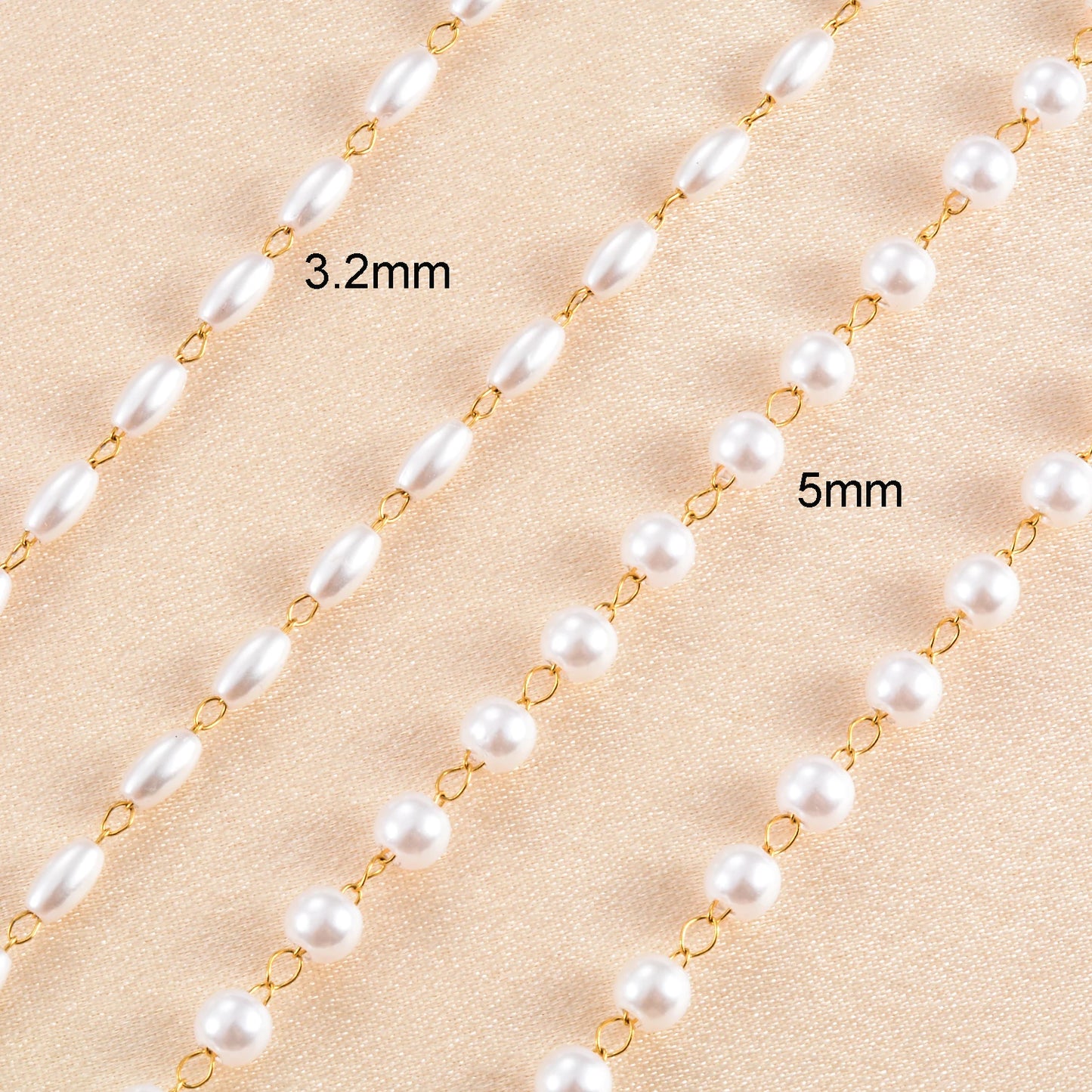 Gold Color Plated Stainless Steel Oval Pearl Bracelet Handmade Bead Chain Bracelet Waterproof For Women Fashion Jewelry