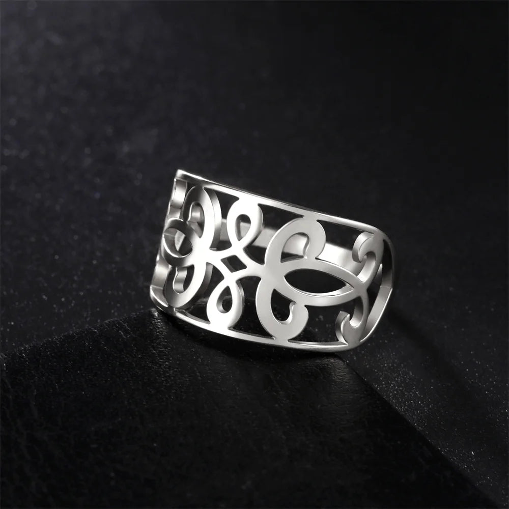 My Shape Celtic Knot Finger Rings Stainless Steel Aesthetic Geometric Rings