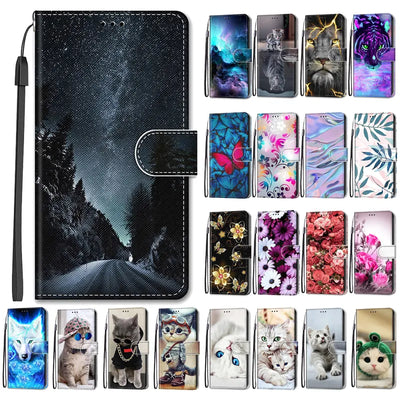 Flower Pattern Flip Case For Samsung Galaxy A14 4G SM-A145F A 14 5G A146B Wallet Leather Phone Cases Stand Book Cover Bags