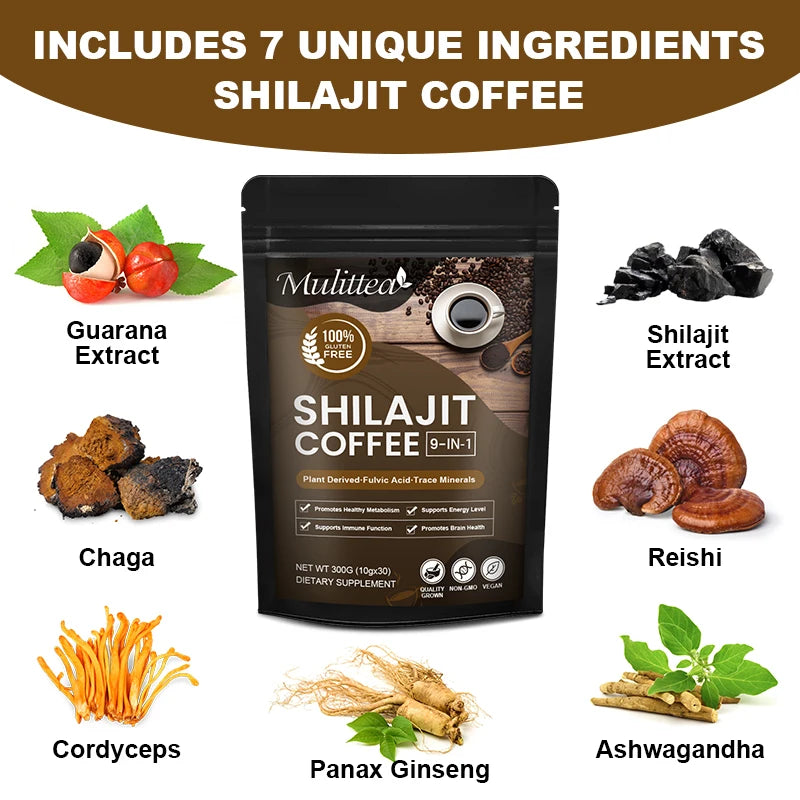 Mulittea Pure Himalayan Organic Shilajit Resin Contains 85+ trace Minerals and Futretinoin For Focus and Energy Immunity