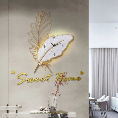 Living Room Wall Clock Decorative Wall Hanging Home New Creative Art Lamp Luxury Clock Restaurant Modern Simple Clock