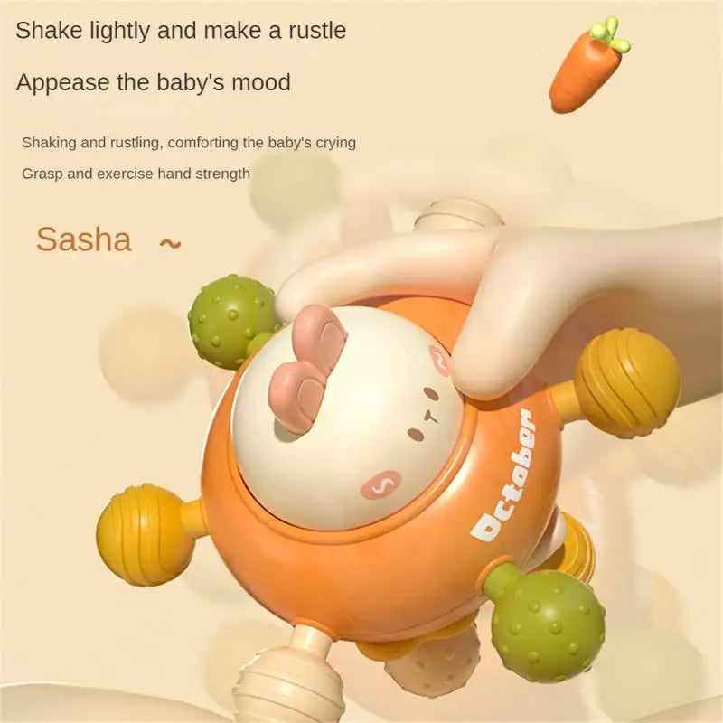 Rattle The Bell Soft Rubber Portable Durable Puzzle Catch The Ball Safety Household Toy Chewable Wear-resistant Baby Molar