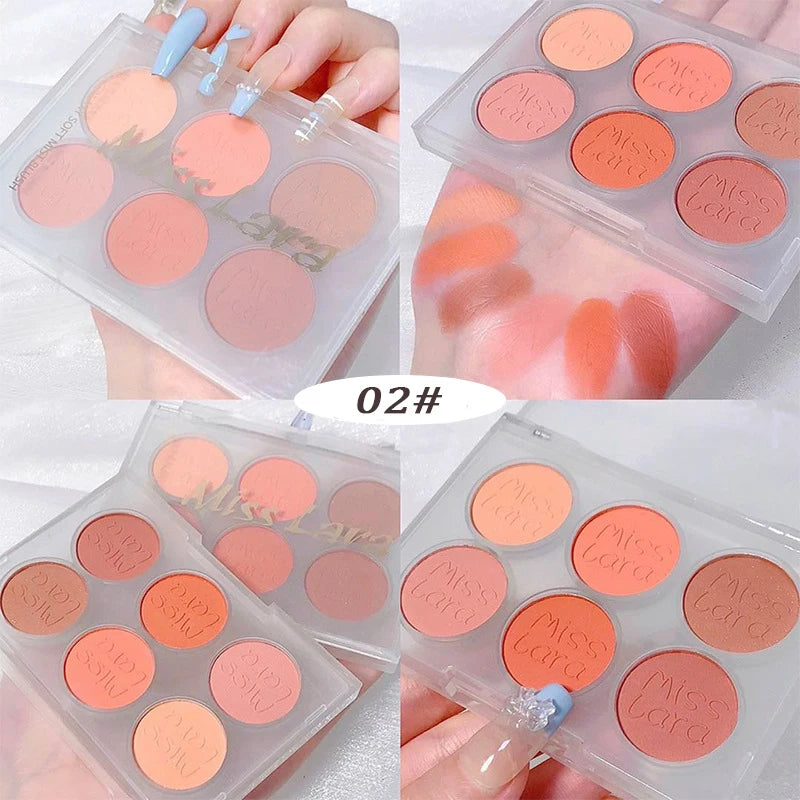 6 Colors Face Blush Palette Makeup Multi-color Pearl Cheek Blush Powder Matte All-in-one Repair Brighten Face Makeup Makeup