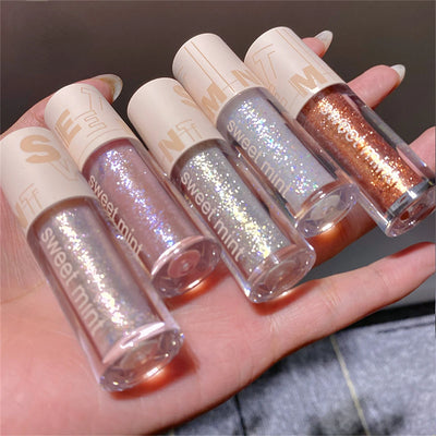 Liquid eye shadow glitter powder sequins eye shadow liquid pearl light fine flash waterproof Brighten Silkworm Makeup Cosmetics