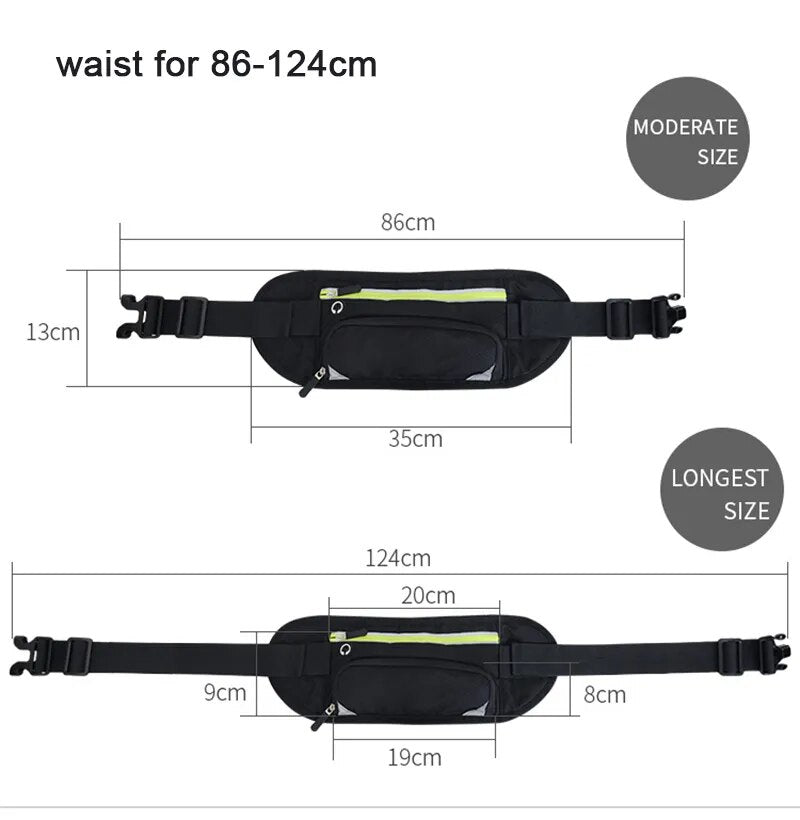 Sports Fanny Pack Running Waist Bag Women Men Belt Bag Phone Hydration Backpack Waterproof Running Accessories Water