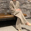 2023 Autumn and Winter New Women's Fashion and Westernization Age Reducing Knitted Sweater Wide Leg Two Piece Set