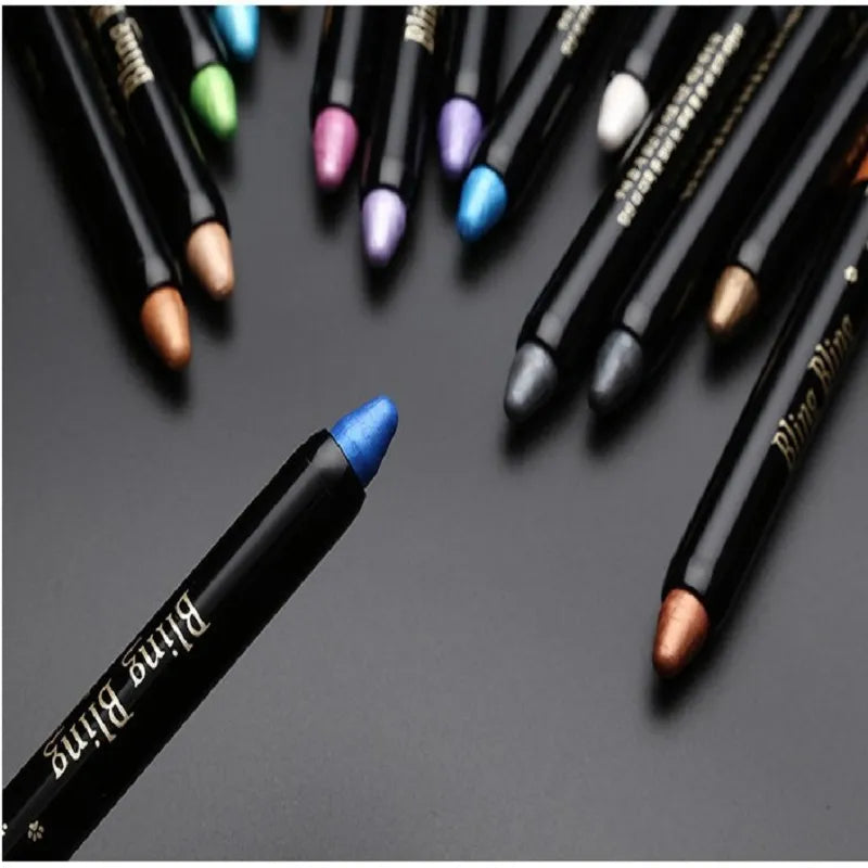 Waterproof Pearlescent Eyeshadow Pencil Stick 15 Colors Lasting Glitter Shimmer Eye Shadow Pen Eyeliner Stick Eyes Makeup Tools