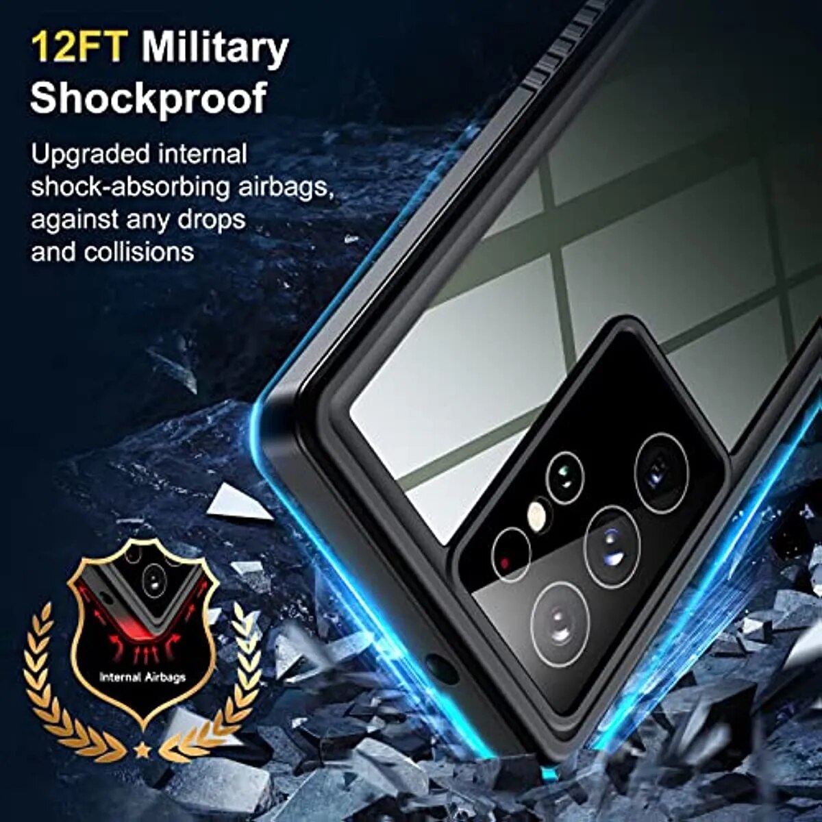 for Samsung Galaxy S23 Ultra Case Waterproof, S23 Plus Water Proof Case Shockproof Swim Proof Underwater Diving Covers for S23