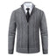 Thickened jacket men's autumn and winter warm trend line stand collar knitted cardigan sweater coat