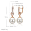 Kinel Luxury 585 Rose Gold Color Pearl Drop Earrings Women Unique Geometric Full Natural Zircon Accessories Daily Jewelry Gift