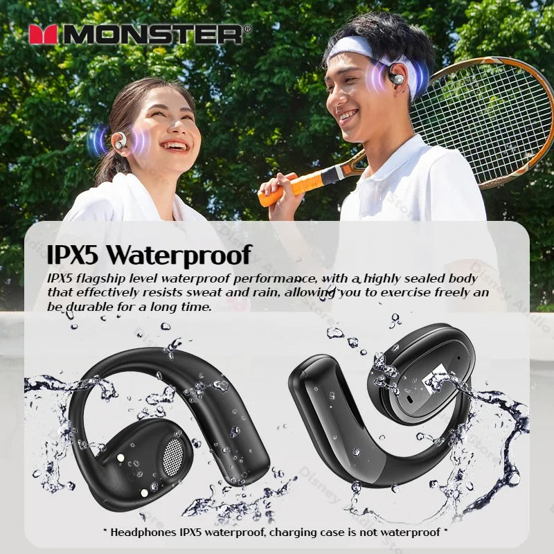 Monster OWS Air Conduction Wireless Headphones Bluetooth 5.4 Sports Ear Hook AI Noise Cancelling IPX5 Earphones 16.2mm Speaker