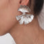 Simple Silver Color Metal Big Plant Ginkgo Leaf Earrings for Women Fashion Statement Stud Earring Jewelry Gift Pendiente