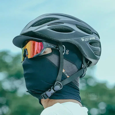 WEST BIKING Summer Cycling Sun Hat Full Face UV Protection Mask MTB Motorcycle Ice Silk Balaclava Fishing Cooling Sport Gear