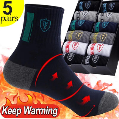 5Pairs Bamboo Fiber Autumn Winter Men Socks Breathable Cotton Sports Sock Deodorant Business Socks Plantar Fasciitis Sock