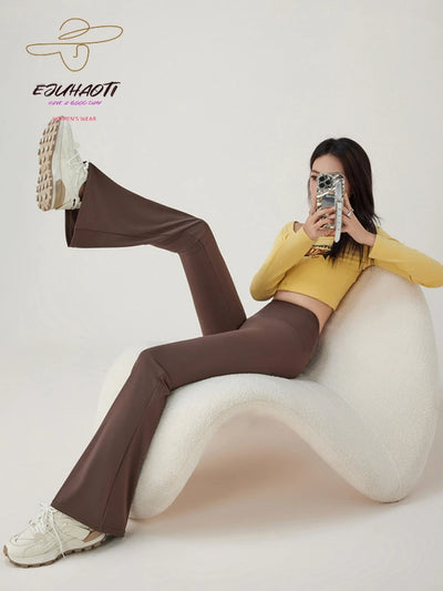 Women Micro Flared Pants Spring Summer New in Black Sexy High Waist Slim Fitting Legging Korean Casual Trousers Women's Pants