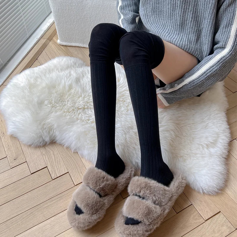 New Solid Color Long Socks Women Over The Knee Socks Girls Thigh High Socks Sexy Stockings Ladies  Fashion Warm Knee Socks