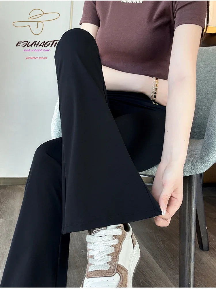 Woman Leggings Micro Flared Sexy Stretch Shark Pants Summer High Waist Appear Thin Lifting Buttocks Abdomen in Yoga Sport Pants