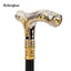 Golden White Wolf Head Flower Totem Relief Walking Cane Fashion Walking Stick Gentleman Crosier Knob Walking Stick 93cm